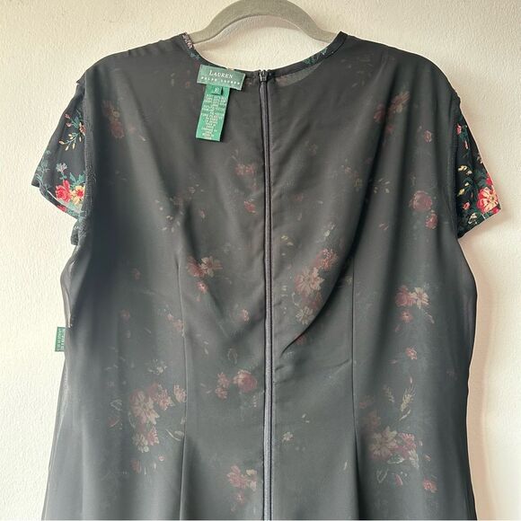 NWT Vintage Ralph Lauren Floral Foliage Silk Midi/Maxi Lined Dress - Picture 10 of 12